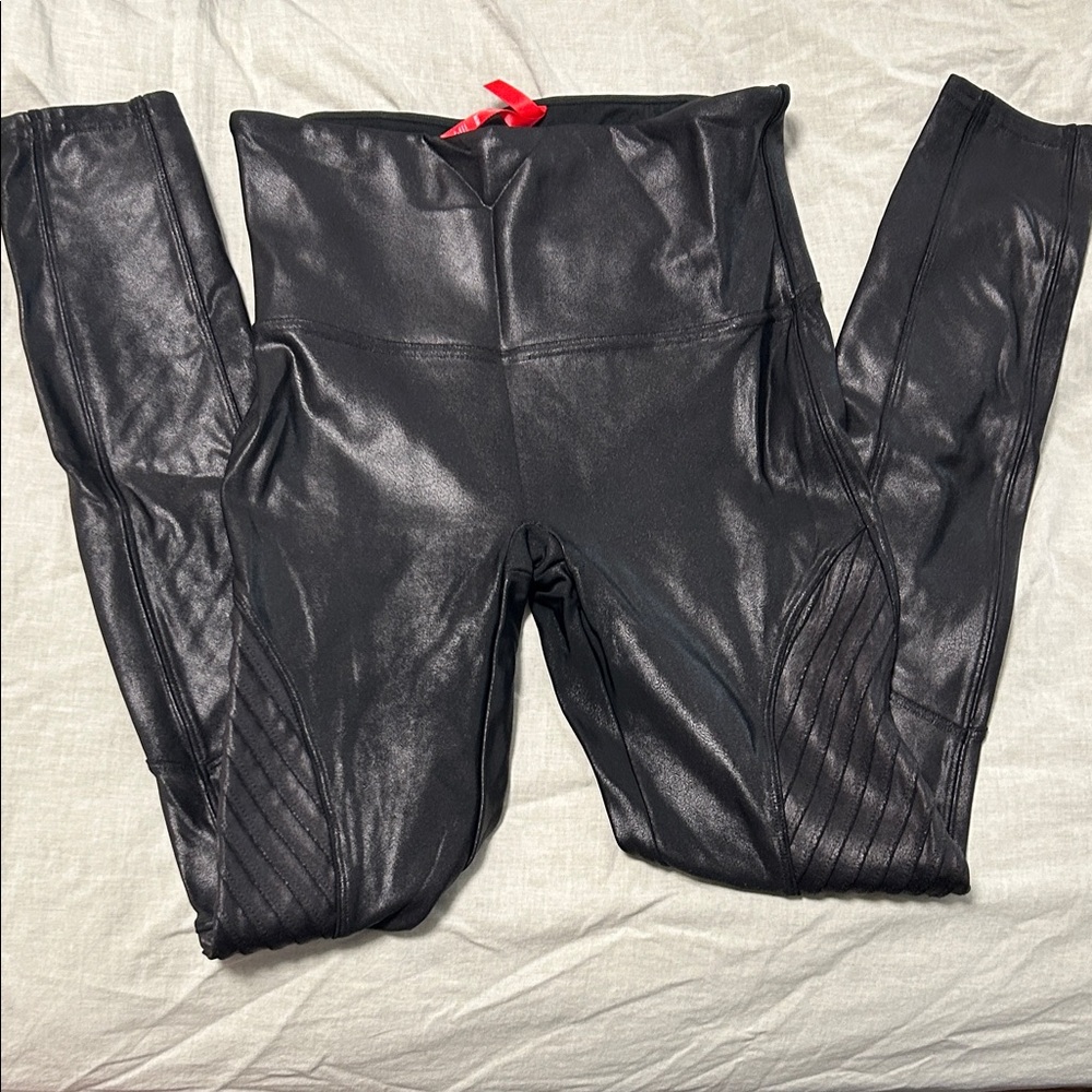 SPANX Black Faux Leather Leggings